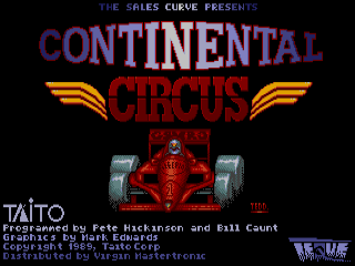 Continental Circus title screen for Amiga